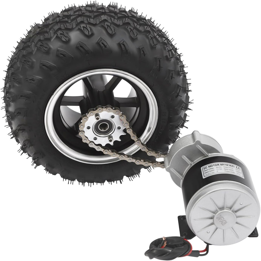 Motor Drive Air Wheel Conversion Kit Dual 350W 36V Brush Gear Motors, Double 10in Wheel Set for Electrical Beach Bike, Wheel Kit with Digital Display Throttle for Electric Cart Bike N39932