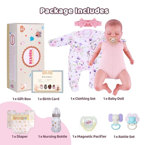 Lifelike Reborn Baby Doll Girl - 20 Inch Realistic Newborn Doll with Poseable Body and Accessories X89513