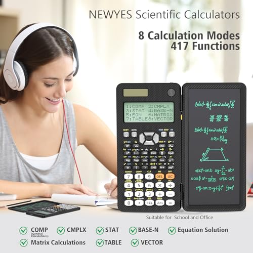 Rechargeable Scientific Calculator with Writing Pad and Foldable Case Q688