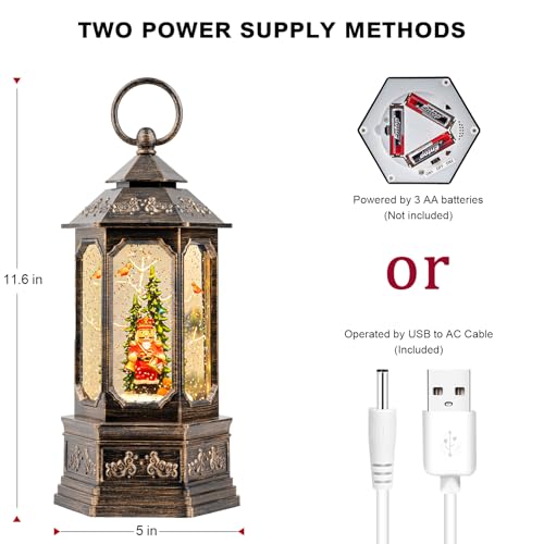 Nutcracker Snow Globe Lantern with Music and Timer Z50315