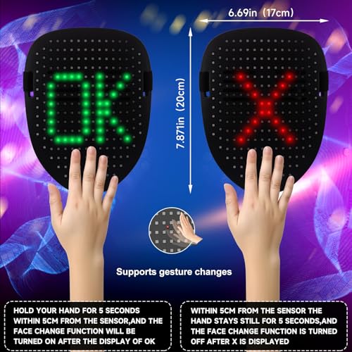 LED Mask with App Control for Halloween Costume G8629