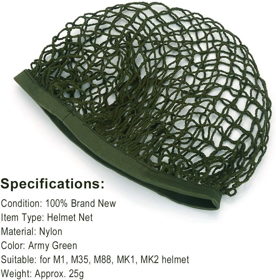 Green Helmet Net, Army Helmet Nylon Camouflage Net with Elastic Band U891