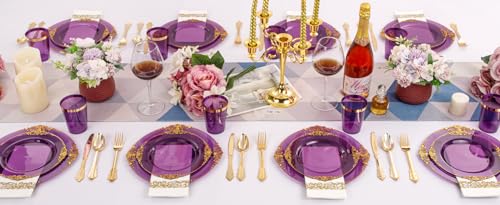 Gold Plastic Dinnerware Set for 50 Guests N48810