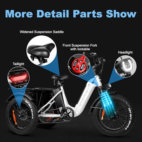 Electric Trike for Adults 750W 20" Fat Tire 3-Wheel Bicycle with Large Basket E5009