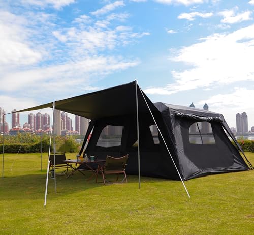 Extra Large Family Cabin Tent for Camping, 2 Rooms, 3 Doors, Waterproof E6603