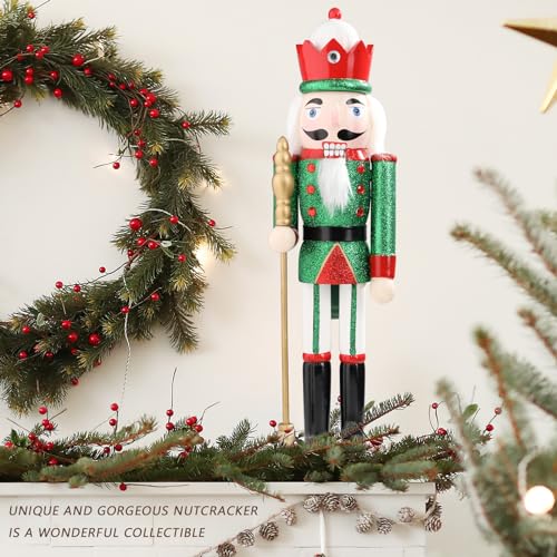 16 Inch Wooden Nutcracker Christmas Decoration for Table Desktop Fireplace Indoor Home H891