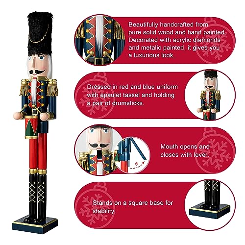 Wooden Nutcracker Decoration 42 Inch Christmas Indoor Outdoor C418758