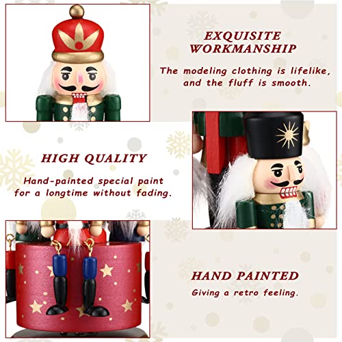 Nutcracker Music Box Wooden Soldier Toy Christmas Wind Up Musical Decor X3406