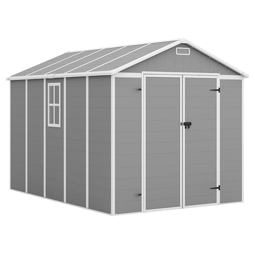Outdoor Storage Shed 6x6 FT Resin with Floor and Lockable Door Z166