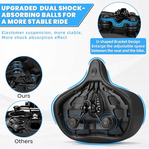 Oversized Comfort Bike Seat with Extra Wide Padded Cushion Z56075