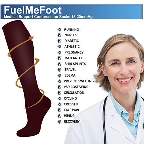 3 Pack Copper Compression Socks for Women and Men Circulation B1194