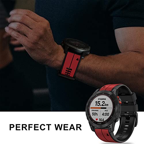 Silicone Watch Bands for Garmin Fenix 7X, 26mm, Soft Sport Waterproof Strap C85791