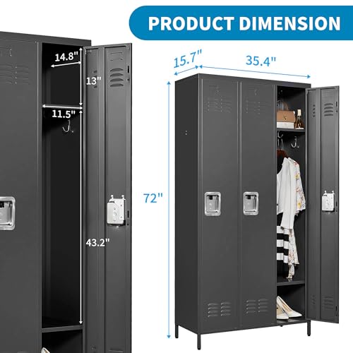 Steel Lockers for Employees, Lockable Storage Cabinet with Assembly X270