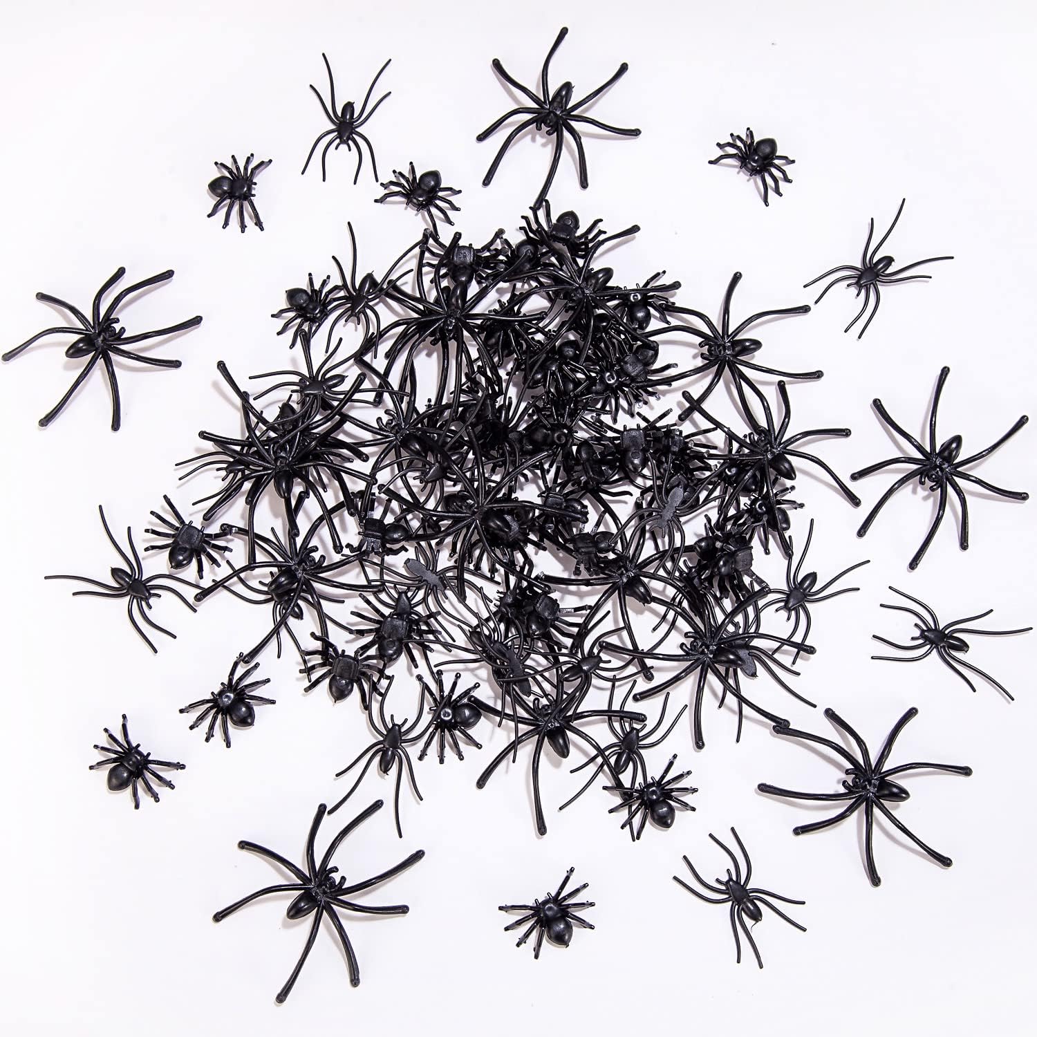 120 Realistic Plastic Spiders for Halloween Party Decor L839