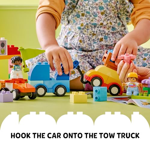 Classic Cars and Trucks Brick Box Playset, STEM Toy for Toddlers 18 Months Plus T233