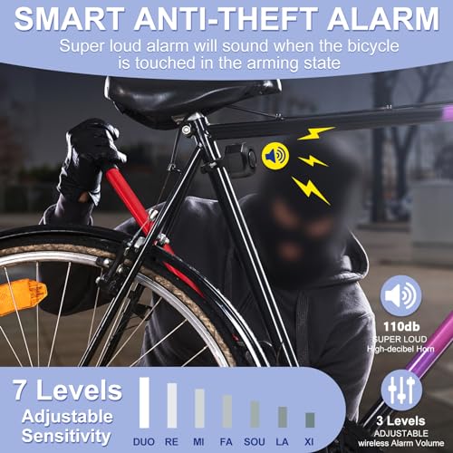 Electric Bike Alarm with Motion Sensor, Waterproof Rechargeable L421
