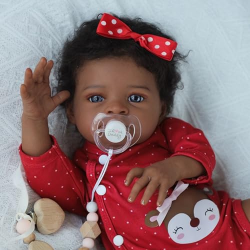 Reborn Baby Doll Black Girl - 20 Inch Realistic Newborn Doll, Soft Weighted Body, Gift for Kids Age 3+ X7248