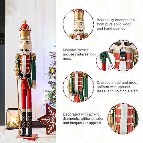 Wooden Nutcracker Decoration 42 Inch Christmas Indoor Outdoor C418758