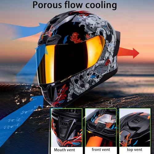 Modular Flip Up Motorcycle Helmet Full Face with Mask and Lens U622560