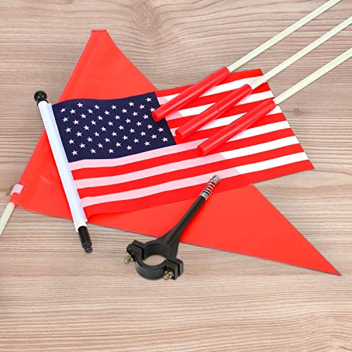 Bike Trailer Safety Flag, 6 Foot Fiberglass Pole, Tear-Resistant Polyester R636