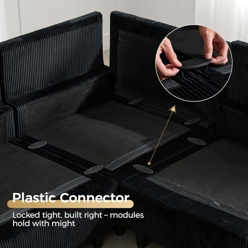 Modular Sectional Sofa Bed with Storage Ottoman, Beige S706