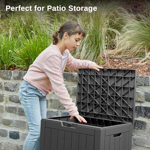 Outdoor Storage Box 31 Gallon Waterproof Resin Deck Box V3075