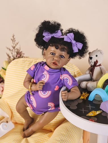 22.8 Inch Realistic African American Baby Doll with Soft Body K201