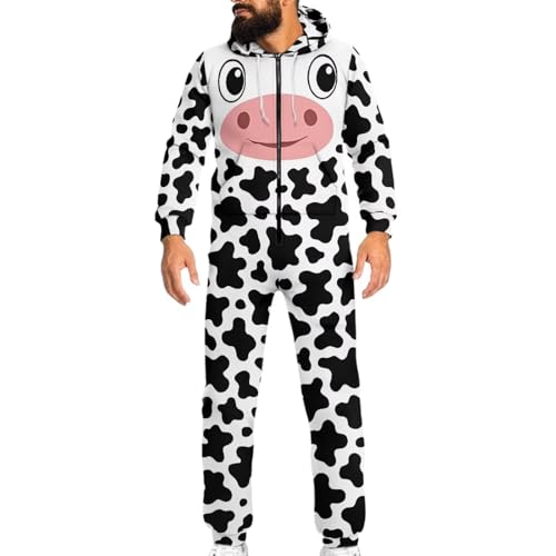 Adult Onesie Hooded One-Piece Pajama Zipper Jumpsuit for Men and Women I930