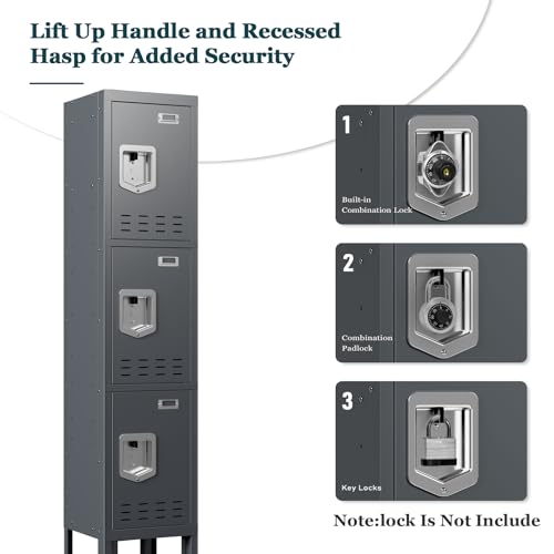 5-Door Steel Storage Locker with Hooks and Card Slots M92401