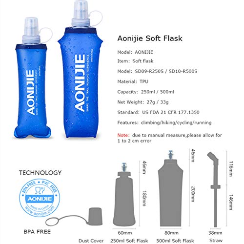 5L Outdoor Sport Hydration Vest Pack with 500ml Soft Flask U765240