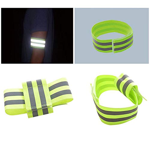 Reflective Bands for Wrist Arm Ankle Leg Adjustable Elastic for Night Walking Cycling Running Z71885