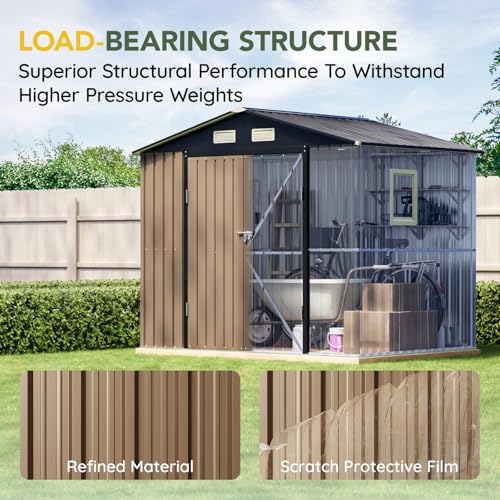 Outdoor Steel Storage Shed with Lockable Doors and Window L987864