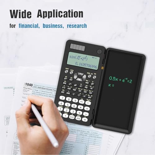 Scientific Calculator with Notepad, 2-Line Display, Solar and Battery Powered Q967