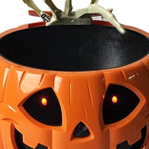 Halloween Candy Bowl with Moving Skull Hand and Glowing Red Eyes M2252