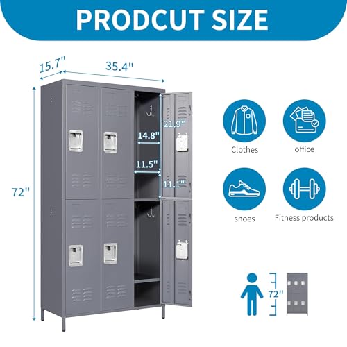 Metal Lockers with Shelves 72" H for Employees C448234