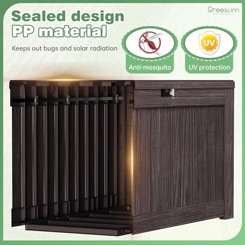 Outdoor Storage Box 120 Gallon with Lock, Resin Deck Box for Patio and Garden A6689