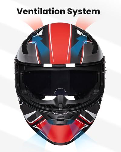 Adult Motorcycle Helmet Dual Visor Flip Up Modular Full Face W310064