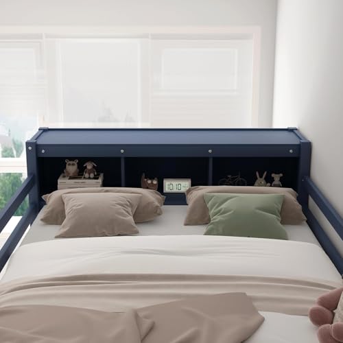 Full Size Loft Bed with Wardrobe and L-Shaped Desk, Metal with Storage Cubes, White Q15057