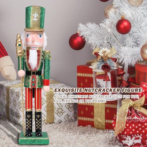16 Inch Wooden Nutcracker Christmas Decoration for Table Desktop Fireplace Indoor Home H891