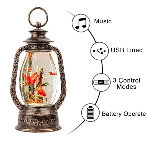 Nutcracker Snow Globe Lantern with Music and Timer Z50315