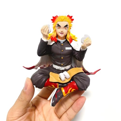 Anime Devil Slayer Figure Eating Rice Balls Sitting Pose Desk Decor B171666