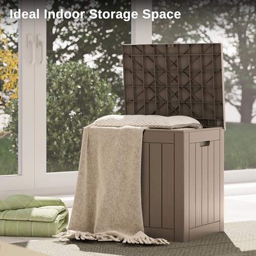 Outdoor Storage Box 31 Gallon Waterproof Resin Deck Box V3075