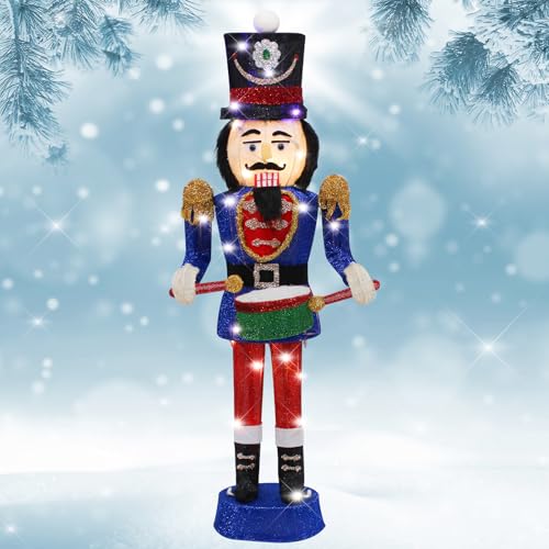 Lighted Blue Nutcracker Soldier Christmas Decoration for Indoor Outdoor D29664