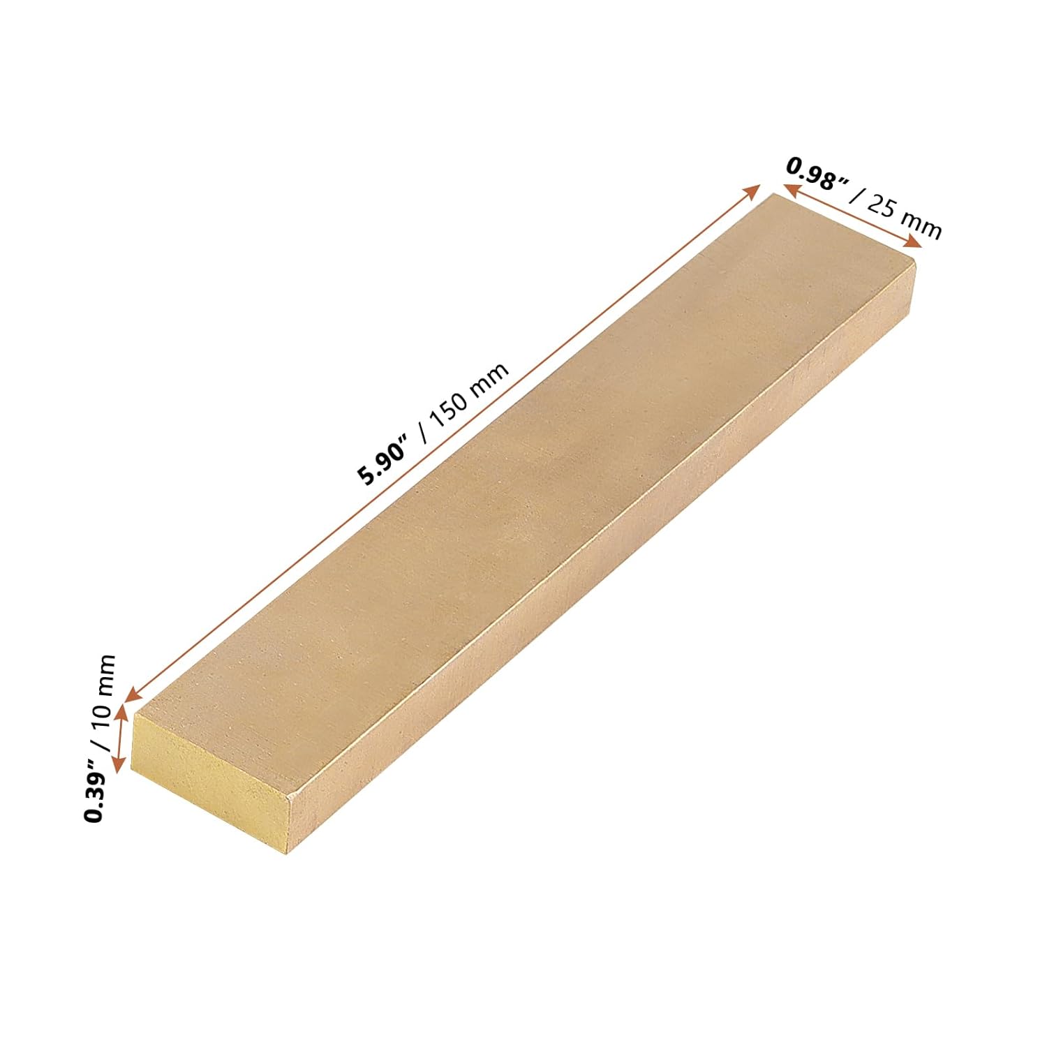 Brass Flat Bar Stock 2 Pack, Rectangular Solid Plate W34791