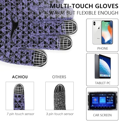 Winter Gloves for Men Women, Touch Screen Warm Gloves with Thermal Knit Lining M259
