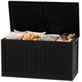 31 Gallon Resin Deck Box Waterproof Indoor Outdoor Storage for Patio Cushions and Garden Tools L90121