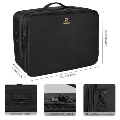 Large Capacity 3 Layer Makeup Case Cosmetic Organizer with Brush Bag R31262