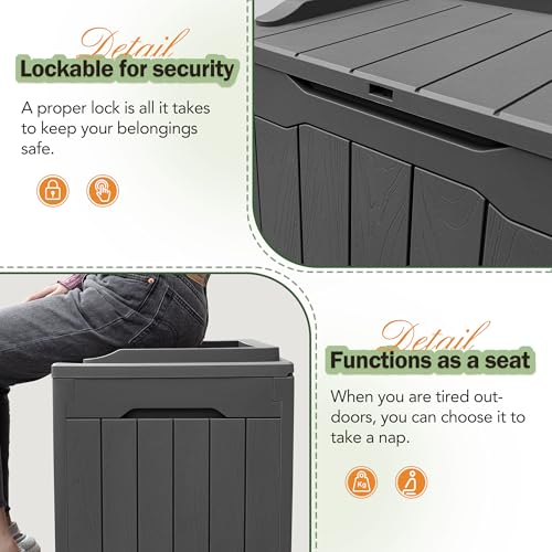 31 Gallon Outdoor Deck Box for Patio Furniture and Garden Tools W716487