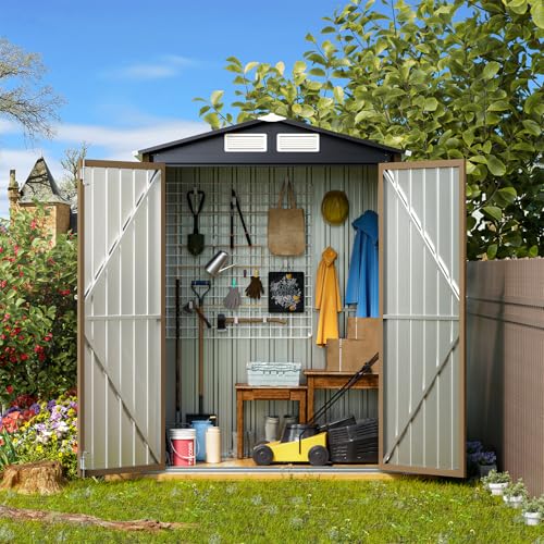 Outdoor Steel Storage Shed with Lockable Doors and Windows E249038