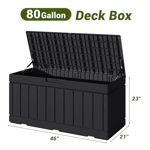 30 Gallon Waterproof Resin Deck Box for Outdoor Patio and Garden Storage Q30388